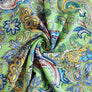 PRETTY IN PAISLEY - GREEN VISCOSE 100% VISCOSE 145cm WIDE