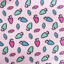 BRUSHED SWEATSHIRT FABRIC STRAWBERRY DOODLE KNITTED 95% COTTON, 5% ELASTANE 160cm WIDE 240 GRM