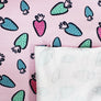 BRUSHED SWEATSHIRT FABRIC - STRAWBERRY DOODLE