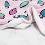 BRUSHED SWEATSHIRT FABRIC - STRAWBERRY DOODLE