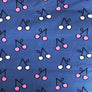 BRUSHED SWEATSHIRT FABRIC CHERRY DOODLE KNITTED 95% COTTON, 5% ELASTANE 160cm WIDE 240 GRM