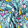 BRUSHED SWEATSHIRT FABRIC FRUITY DOODLE KNITTED 95% COTTON, 5% ELASTANE 160cm WIDE 240 GRM