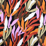 ABSTRACT LEAVES - BURNT ORANGE VISCOSE JERSEY 98% VISCOSE 2% SPANDEX 145cm WIDE
