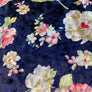 FLORAL CRUSHED VELVET STRETCH KNIT - NAVY