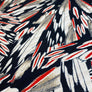JOHN KALDOR, FERNANDO 4144 VISCOSE CHALLIS BLACK & RED 100% VISCOSE 150cm WIDE
