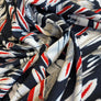JOHN KALDOR, FERNANDO 4144 VISCOSE CHALLIS BLACK & RED 100% VISCOSE 150cm WIDE