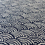 JAPANESE KASURI COTTON SCALLOPS SEVENBERRY NARA HOMESPUN INDIGOS 100% COTTON 110cm WIDE