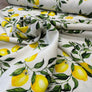 SOFT SLUB WOVEN LINEN VISCOSE
LEMONS BLUE
THE DRESSMAKER FABRICS