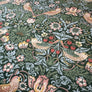 WILLIAM MORRIS STRAWBERRY THIEF DIGITAL PRINTED VELVET. FOREST GREEN. THE DRESSMAKER FABRICS. UPHOLSTRY CURTAINS FURNISHINGS