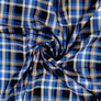 BLUE YARN DYED CHECK RAYON TWILL FROM DEBDEN FOR MODELO FABRICS