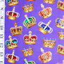 PURPLE CROWNS - KINGS CORONATION COTTON 100% COTTON 150cm WIDE