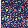 NAVY FLORAL FLANNEL / BRUSHED COTTON 80% COTTON 20% POLY 110cm WIDE