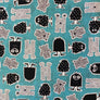 STOF OF DENMARK  FUNNY ROOMMATES  100% QUILTERS COTTON 115cm WIDE