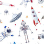 SPACE ROBOTS 100% COTTON