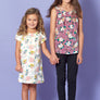McCALLS SEWING PATTERN M7709 CHILDRENS/GIRLS TOPS/ DRESSES & LEGGINGS