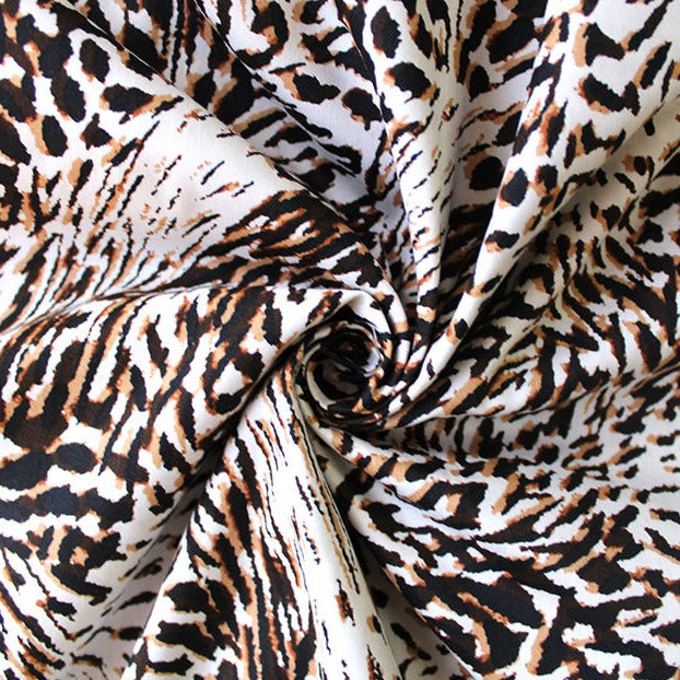 ANIMAL LEOPARD PRINT  COTTON POPLIN  THE DRESSMAKER FABRICS  SUMMER FABRIC  ECO 