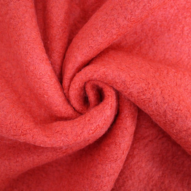 BOILED WOOL BLEND - TOMATO ORANGE  35% BOILED WOOL 65% POLY  150cm WIDE 380 GSM 