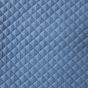 QUILTED DOUBLE GAUZE - DENIM BLUE - 100% COTTON