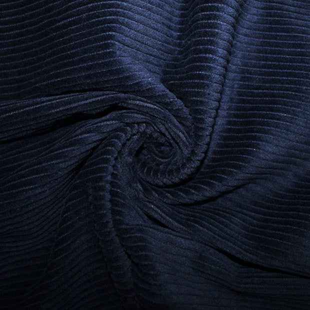 WASHED CORD 4.5 WHALE  NAVY 100% COTTON  142cm WIDE 280 GSM