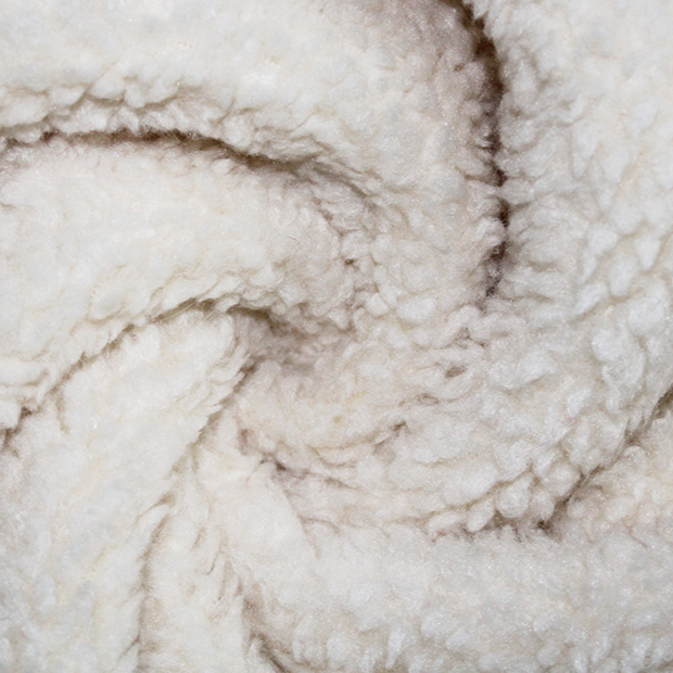 SHERPA BOUCLE  CREAM KNITTED  50% POLY - 50% ACRYLIC 155cm WIDE 245 GSM PERFECT FOR LINING JACKETS AND GILETS 