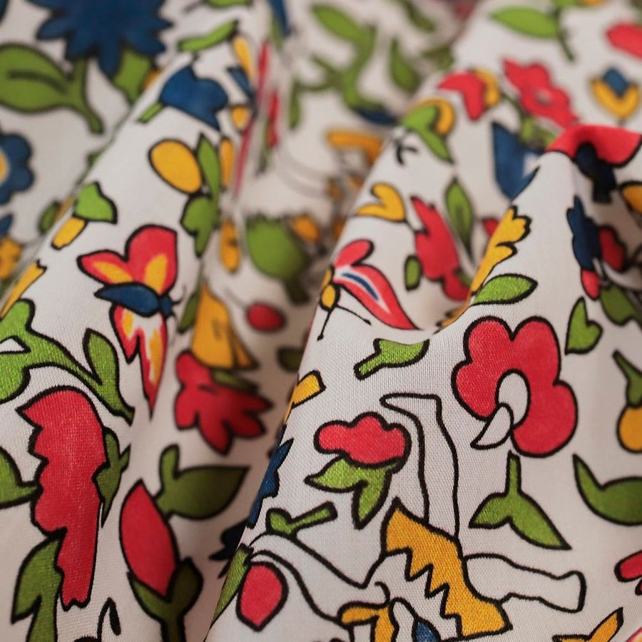 FABRIC GODMOTHER  ALICE FLOWERS COTTON LAWN  THE DRESSMAKER FABRICS  DRESSMAKING FABRIC 