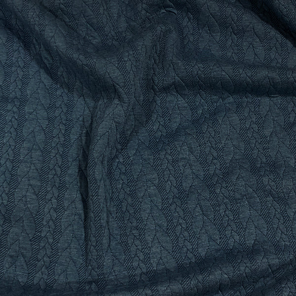 CABLE KNIT - DENIM BLUE 
STRETCH 
KNITTED
THE DRESSMAKER FABRICS 
WINTER FABRIC 