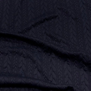 CABLE KNIT- NAVY- STRETCH