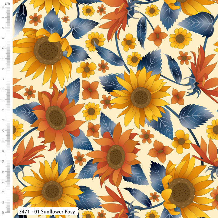 GOLDEN SUNFLOWERS - 100% PREMIUM COTTON