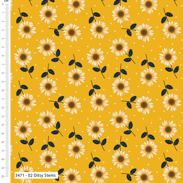 GOLDEN SUNFLOWERS 
THE DRESSMAKER FABRICS 
100% QUILTERS COTTON
QUILTING 