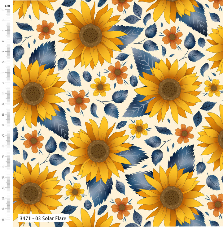 GOLDEN SUNFLOWERS 
THE DRESSMAKER FABRICS 
100% QUILTERS COTTON
QUILTING 