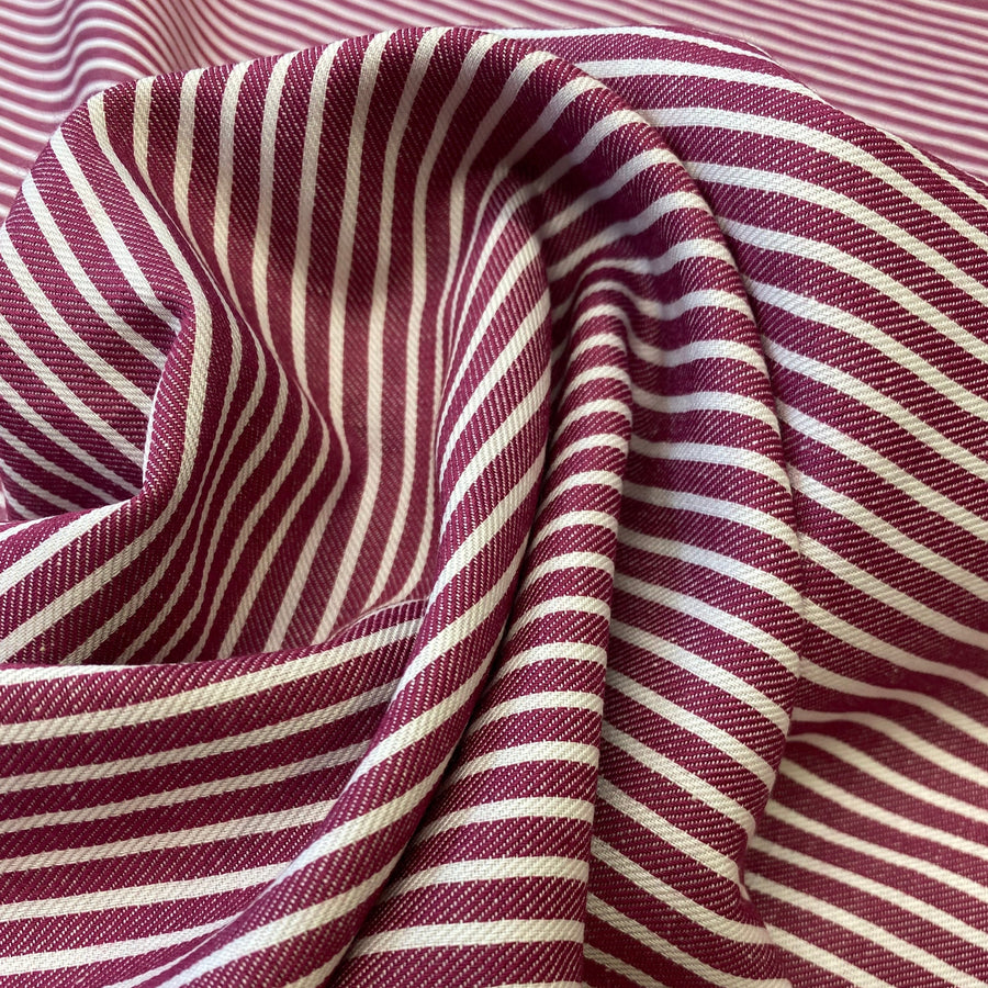 MALANGE RED STRIPE  LIGHT WEIGHT COTTON CANVAS  100% COTTON 150cm WIDE PERFECT FOR YOUR DRESSMAKING PROJECTS 