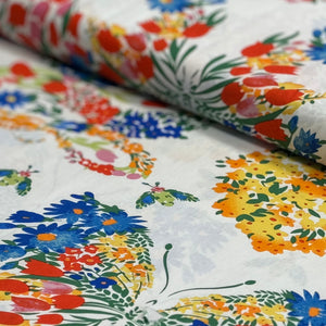 FLORAL FLOWER GARDEN  FRENCH CHIC  COTTON  THE DRESSMAKER FABRICS  SUMMER FABRIC  DRESSMAKING 