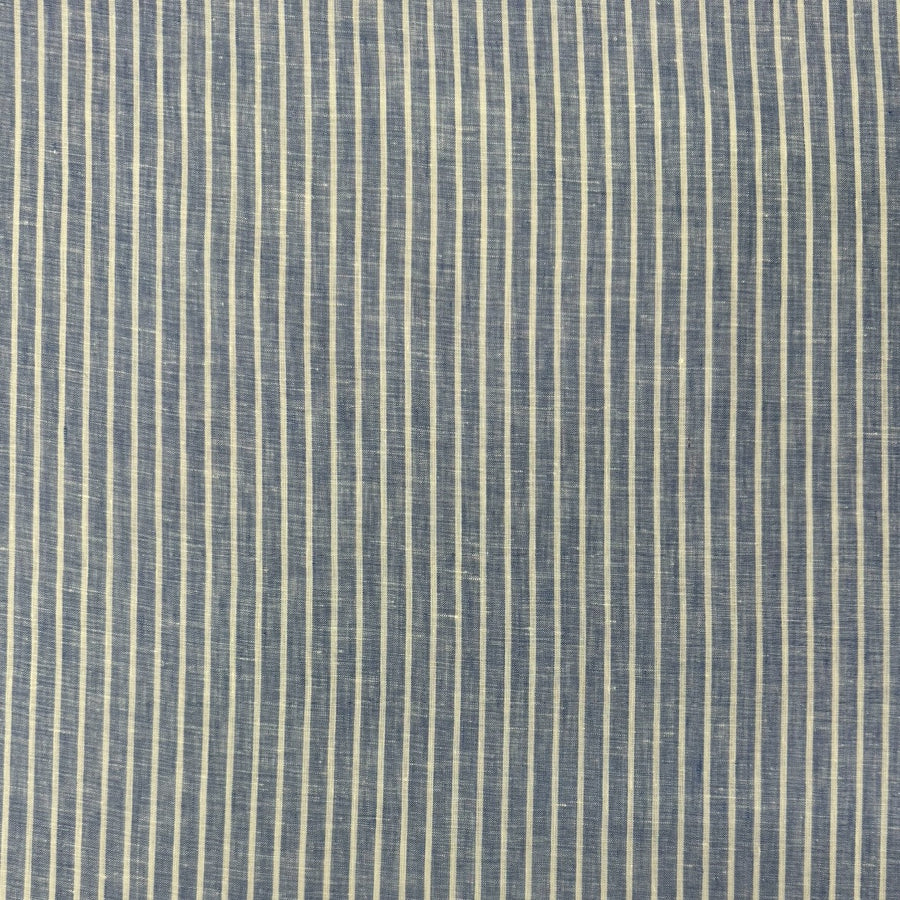 DESIGNER DEADSTOCK  THE DRESSMAKER FABRICS  LINEN CANDY STRIPE BLUE  LINEN VISCOSE  VINTAGE ZARA, RALPH LAUREN, TED BAKER 