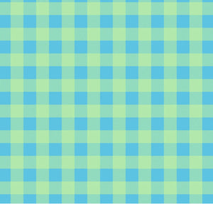 CRAFTY PIE BROGAN ALLARD VISCOSE CHALLIS  LARGE GINGHAM BLUE/GREEN  THE DRESSMAKER FABRICS  SEWING BEE 