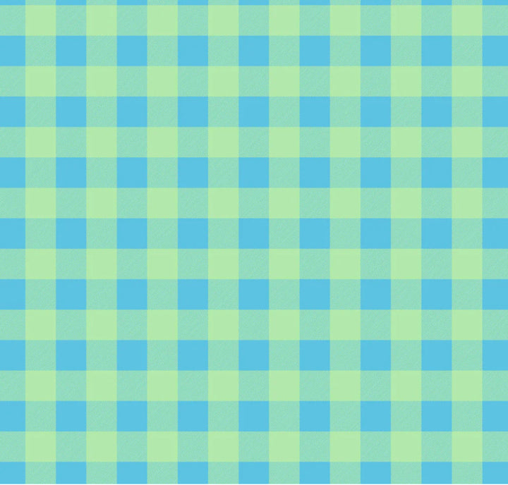 CRAFTY PIE BROGAN ALLARD VISCOSE CHALLIS  LARGE GINGHAM BLUE/GREEN  THE DRESSMAKER FABRICS  SEWING BEE 