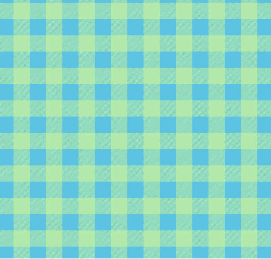 CRAFTY PIE BROGAN ALLARD VISCOSE CHALLIS  LARGE GINGHAM BLUE/GREEN  THE DRESSMAKER FABRICS  SEWING BEE 