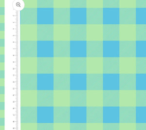 CRAFTY PIE BROGAN ALLARD VISCOSE CHALLIS  LARGE GINGHAM BLUE/GREEN  THE DRESSMAKER FABRICS  SEWING BEE 