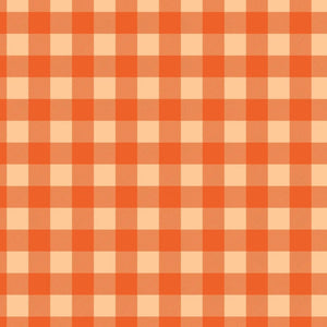 CRAFTY PIE BROGAN ALLARD VISCOSE CHALLIS  LARGE GINGHAM ORANGE THE DRESSMAKER FABRICS  SEWING BEE 