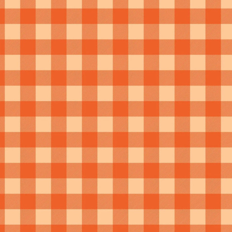 CRAFTY PIE BROGAN ALLARD VISCOSE CHALLIS  LARGE GINGHAM ORANGE THE DRESSMAKER FABRICS  SEWING BEE 