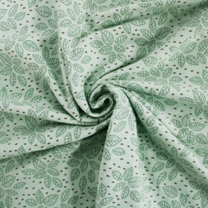 SPOTTY LEAVES - SAGE GREEN  COTTON JERSEY
THE DRESSMAKER FABRICS 
KIDS JERSEY 
DRESSMAKING 