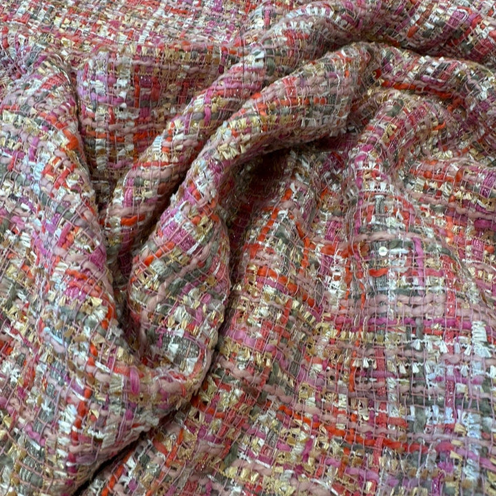 CHANNEL BOUCLE 
PINK 
DESIGNER DEADSTOCK FABRIC 
THE DRESSMAKER FABRICS 
DRESSMAKING 
CHANNEL JACKET DRESS