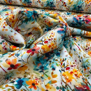 AUTUMN BLOOM 
VISCOSE POPLIN 
DRAPY FABRIC - DRESSMAKING 
SUMMER FABRIC - THE DRESSMAKER FABRICS 
LEAVES - TEAL 