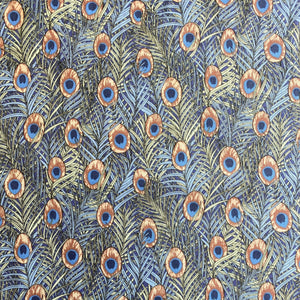 PIMA LAWN, PEACOCK FEATHER PRINT - 100% COTTON