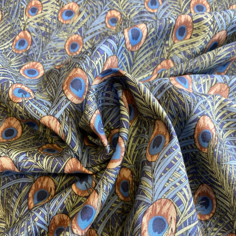 PIMA LAWN, PEACOCK FEATHER PRINT - 100% COTTON