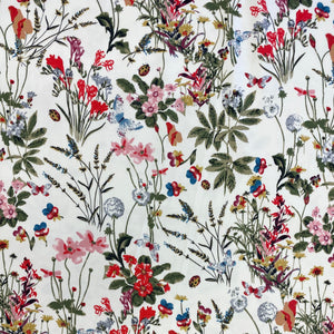 SPRING MEADOW  COTTON SATEEN STRETCH  THE DRESSMAKER FABRICS SUMMER ECO FRIENDLY 