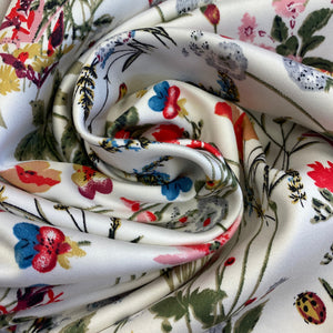 SPRING MEADOW  COTTON SATEEN STRETCH  THE DRESSMAKER FABRICS SUMMER ECO FRIENDLY 