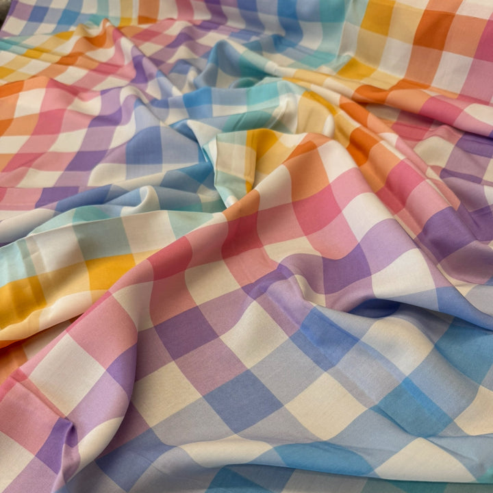 CRAFTY PIE BROGAN ALLARD
VISCOSE CHALLIS 
RAINBOW GINGHAM 
THE DRESSMAKER FABRICS 
SEWING BEE 