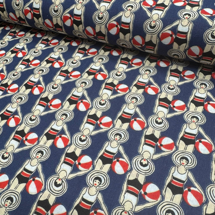 1950s ON THE BEACH 
DRESSMAKING VINTAGE DESIGN 
THE DRESSMAKER FABRICS 
100% COTTON 