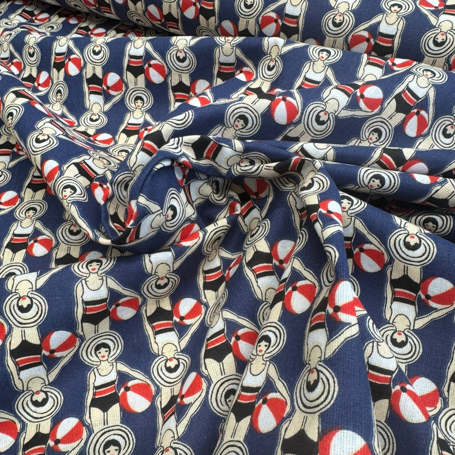 1950s ON THE BEACH 
DRESSMAKING VINTAGE DESIGN 
THE DRESSMAKER FABRICS 
100% COTTON 