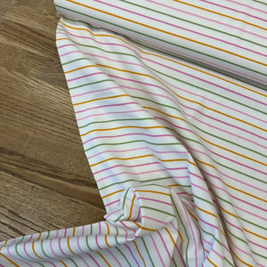 MULTI COLOUR STRIPE 
RAINBOW STRIPE 
100% FINE COTTON POPLIN  
THE DRESSMAKER FABRICS 
SEWING BEE 
